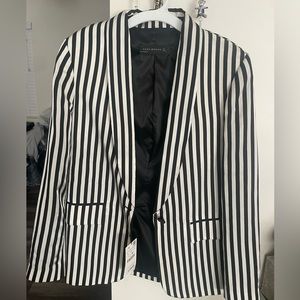 Boyfruend blazer Black and white striped jacket NWT. Size Large